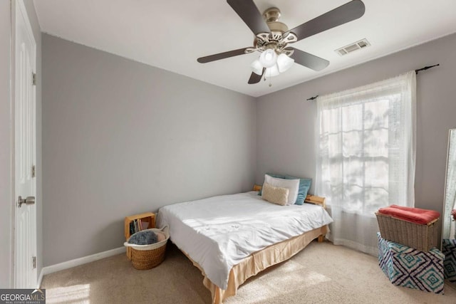 745 Abbotts Mill Ct, Duluth, GA 30097 - bedroom featuring visible vents, ceiling fan, carpet flooring, and baseboards