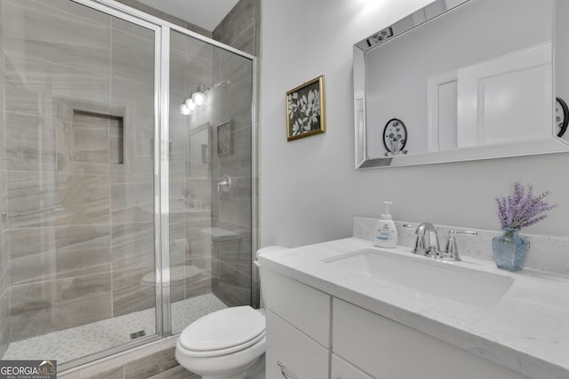 123 Townsend Pass, Alpharetta, GA 30004 - bathroom with vanity and a stall shower