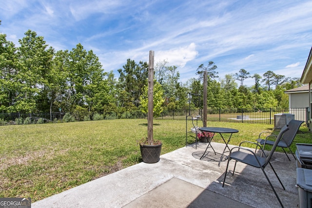 view of patio featuring a fenced backyard