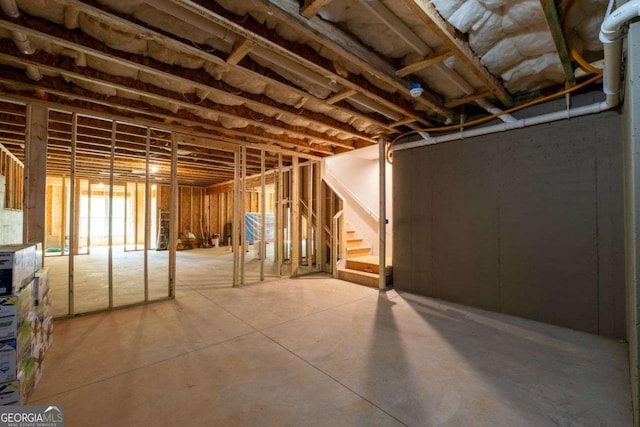basement with stairway
