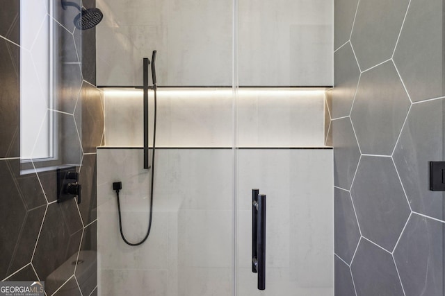 details featuring a stall shower