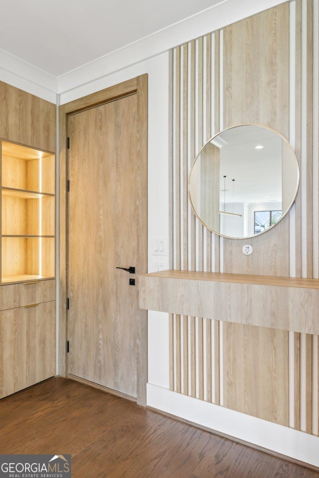 interior space with wood finished floors
