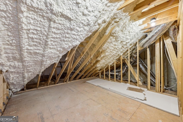 view of attic