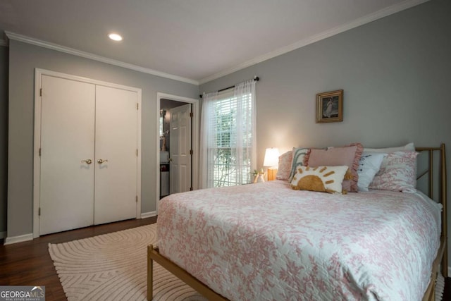 378 Beechwood Dr, Athens, GA 30606 - bedroom featuring recessed lighting, baseboards, ornamental molding, and wood finished floors