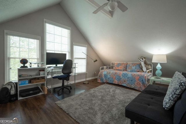 378 Beechwood Dr, Athens, GA 30606 - bedroom featuring lofted ceiling, ceiling fan, baseboards, and wood finished floors