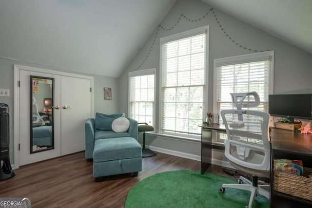 378 Beechwood Dr, Athens, GA 30606 - office area with wood finished floors and vaulted ceiling