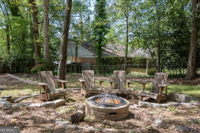 378 Beechwood Dr, Athens, GA 30606 - view of yard with fence and a fire pit