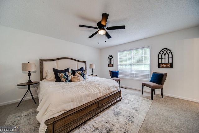 61 Meadowbrook Ln, Carrollton, GA 30117 - bedroom featuring carpet floors, a ceiling fan, and a textured ceiling