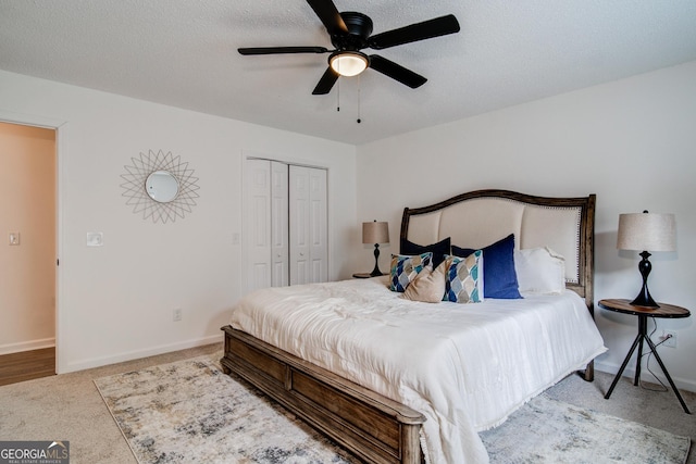 61 Meadowbrook Ln, Carrollton, GA 30117 - bedroom featuring carpet, a closet, and ceiling fan