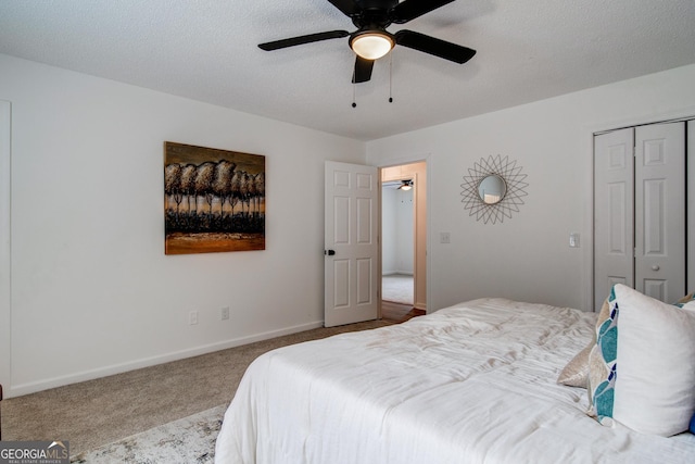 61 Meadowbrook Ln, Carrollton, GA 30117 - carpeted bedroom featuring a closet and ceiling fan