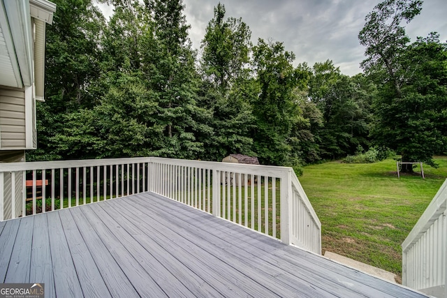 61 Meadowbrook Ln, Carrollton, GA 30117 - wooden terrace featuring a yard