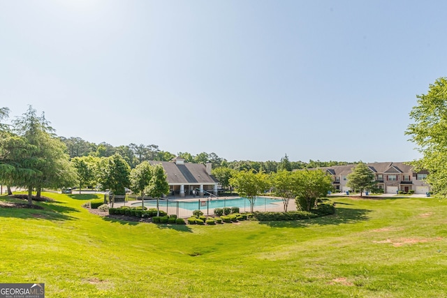 exterior space with a yard