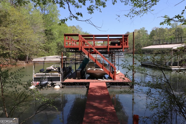 4650 Perry Rd, Gainesville, GA 30506 - dock area featuring a water view and a view of trees