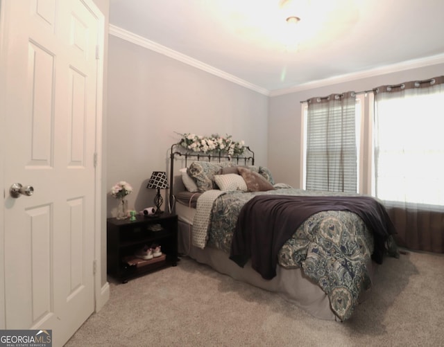 4650 Perry Rd, Gainesville, GA 30506 - bedroom featuring ornamental molding and light carpet
