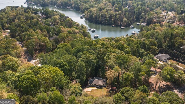 4650 Perry Rd, Gainesville, GA 30506 - aerial view featuring a water view and a view of trees