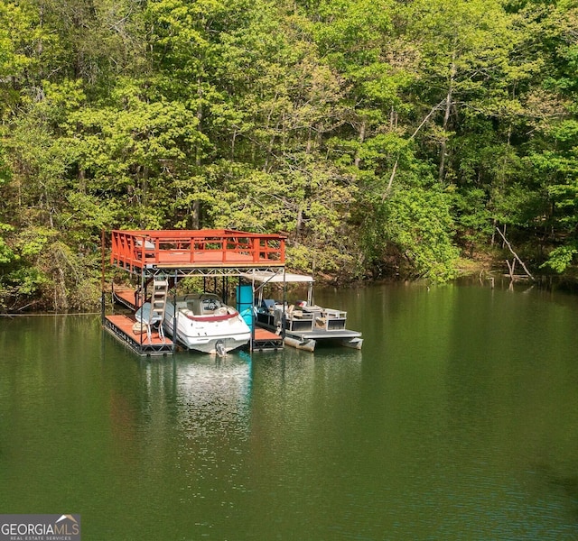 4650 Perry Rd, Gainesville, GA 30506 - view of dock with a water view and a view of trees