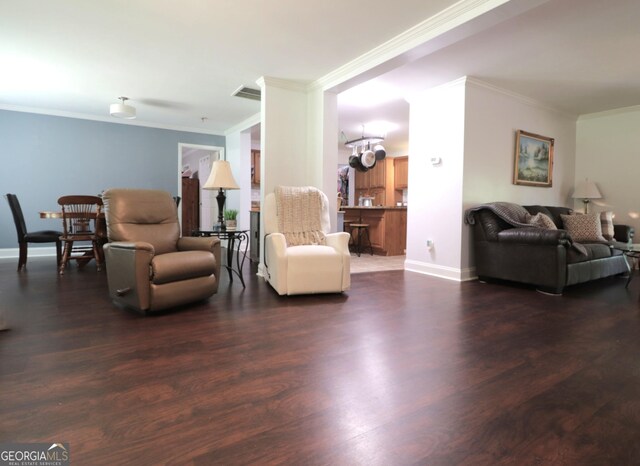 4650 Perry Rd, Gainesville, GA 30506 - living area with crown molding and wood finished floors
