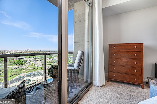 balcony with a view of city