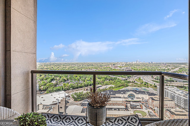 balcony with a city view