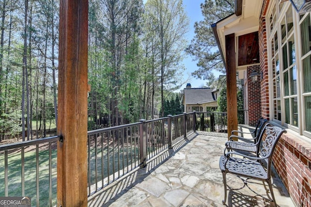 view of patio / terrace with a balcony