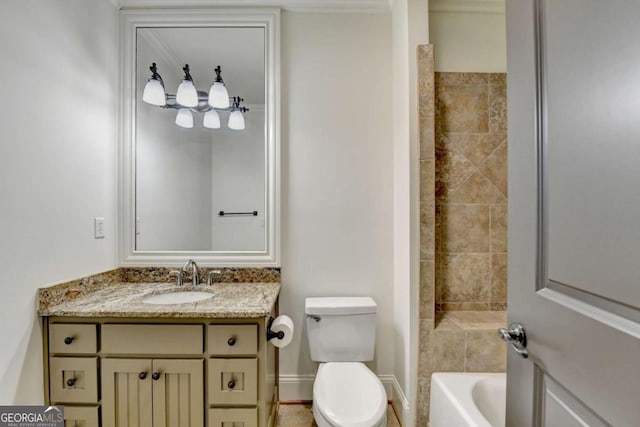 full bathroom with vanity and toilet