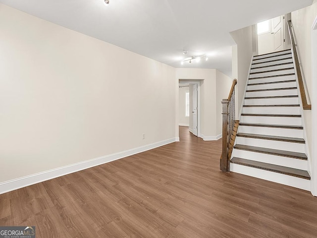 4343 Ainsley Mill Ln, Duluth, GA 30097 - interior space featuring baseboards, wood finished floors, and stairs