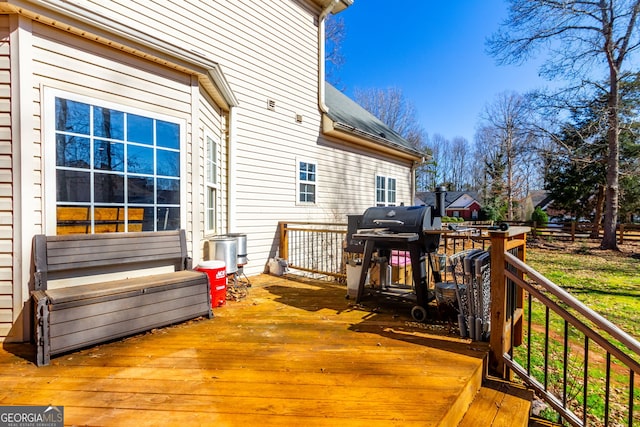 deck featuring area for grilling