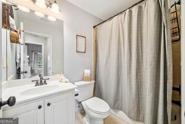 524 Allison Ln, Ball Ground, GA 30107 - full bath with vanity, shower / bath combo, and tile patterned floors