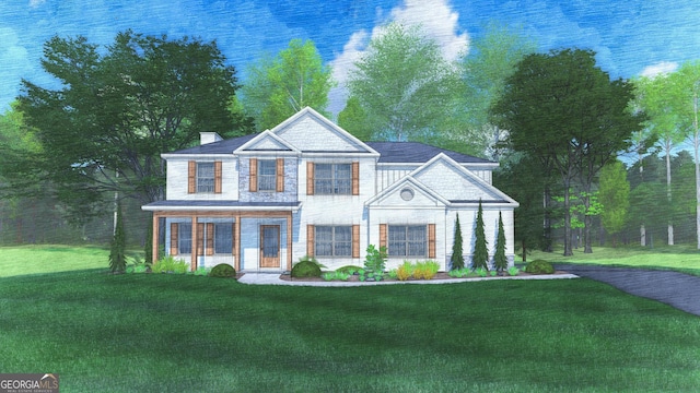 302 Air View Dr Unit 2, Warner Robins, GA 31088 - view of front of house featuring a front yard and a chimney