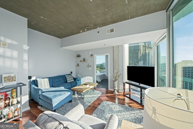 3324 Peachtree Rd NE Unit 1518, Atlanta, GA 30326 - living room with visible vents and wood finished floors