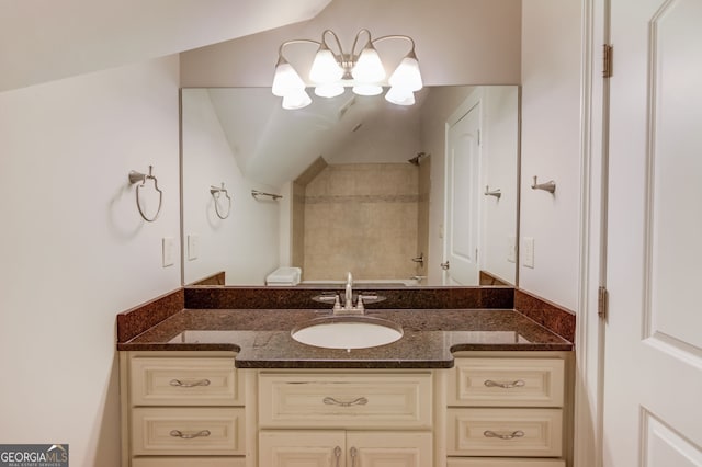476 Walnut Rd, Hoschton, GA 30548 - full bathroom with vanity and vaulted ceiling