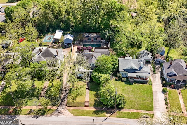 bird's eye view with a residential view