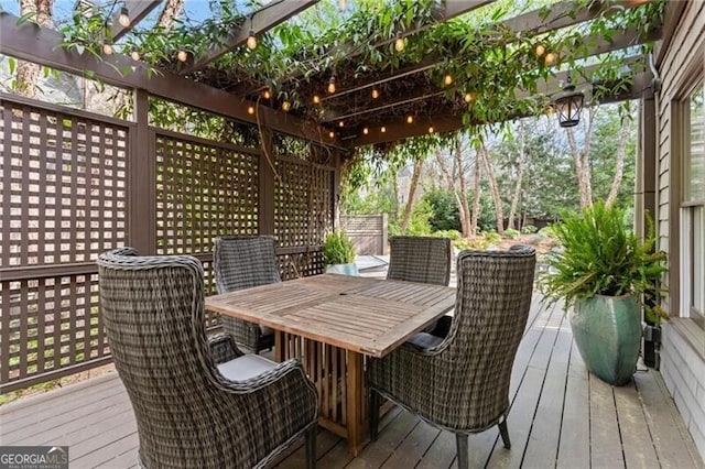 3749 Watkins Pl NE, Brookhaven, GA 30319 - wooden terrace featuring outdoor dining area