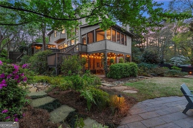 3749 Watkins Pl NE, Brookhaven, GA 30319 - rear view of property featuring a patio and stairs