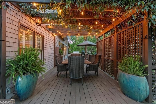 3749 Watkins Pl NE, Brookhaven, GA 30319 - wooden deck with outdoor dining space