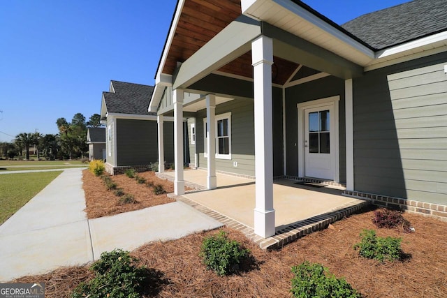 exterior space featuring covered porch
