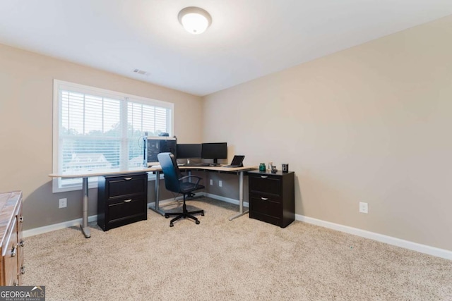 204 Arapahoe Ct, Villa Rica, GA 30180 - office space featuring light colored carpet, baseboards, and visible vents