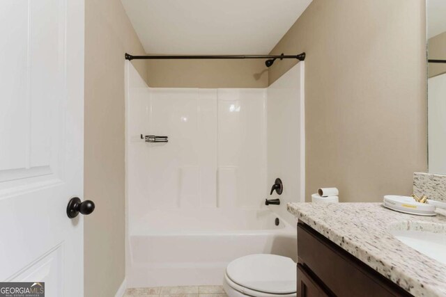 204 Arapahoe Ct, Villa Rica, GA 30180 - full bathroom featuring shower / bath combination, vanity, and toilet