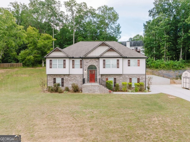 204 Arapahoe Ct, Villa Rica, GA 30180 - bi-level home with concrete driveway, a front lawn, fence, and roof with shingles