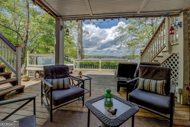 2 Blue Heron Dr, Monticello, GA 31064 - wooden terrace with stairway