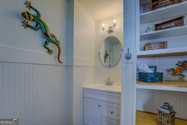 2 Blue Heron Dr, Monticello, GA 31064 - bathroom featuring a wainscoted wall and vanity