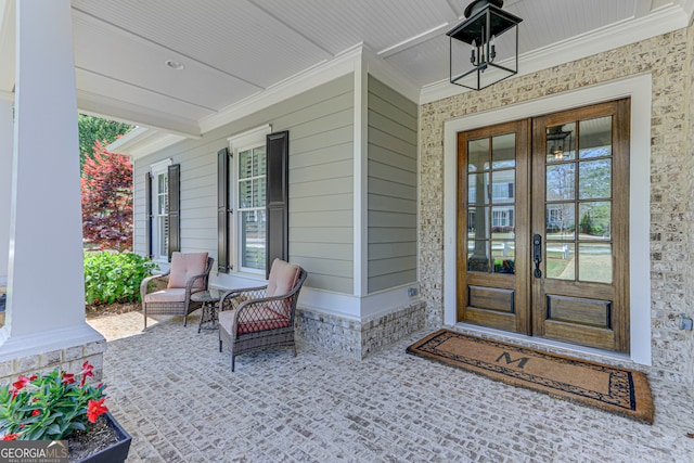 2616 Bent Pine Dr, Statham, GA 30666 - entrance to property featuring a porch and french doors