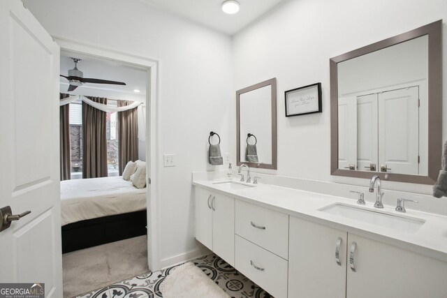 1050 Stacks Ave SE Unit 1507, Atlanta, GA 30315 - full bath featuring double vanity, connected bathroom, and a ceiling fan