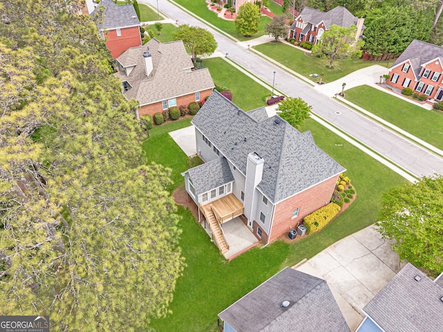drone / aerial view featuring a residential view