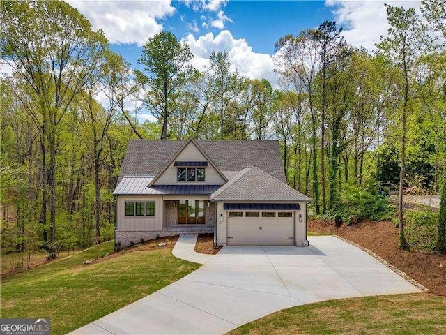 5535 Chestatee Landing Way, Gainesville, GA 30506 - view of front of property featuring a garage, a front lawn, and concrete driveway