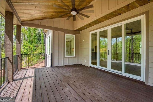 5535 Chestatee Landing Way, Gainesville, GA 30506 - deck with a ceiling fan and french doors