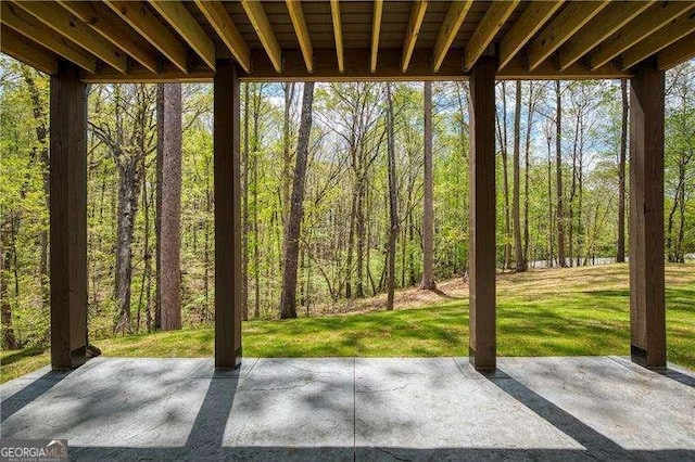 5535 Chestatee Landing Way, Gainesville, GA 30506 - view of patio / terrace featuring a forest view