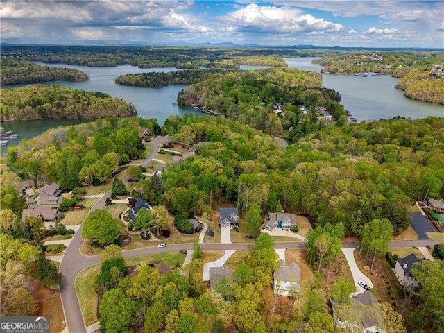 5535 Chestatee Landing Way, Gainesville, GA 30506 - aerial view of property and surrounding area with a nearby body of water and a heavily wooded area