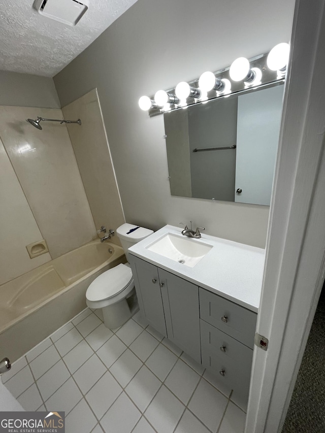 3621 Stedman Pl, Duluth, GA 30096 - full bathroom featuring vanity,  shower combination, a textured ceiling, and tile patterned floors