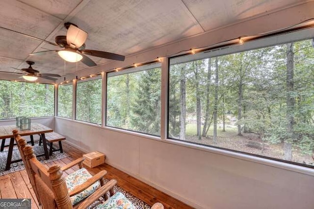 83 Smokey Creek Cv Tract B, Unit Tract B, Blairsville, GA 30512 - sunroom / solarium with ceiling fan and outdoor dining space